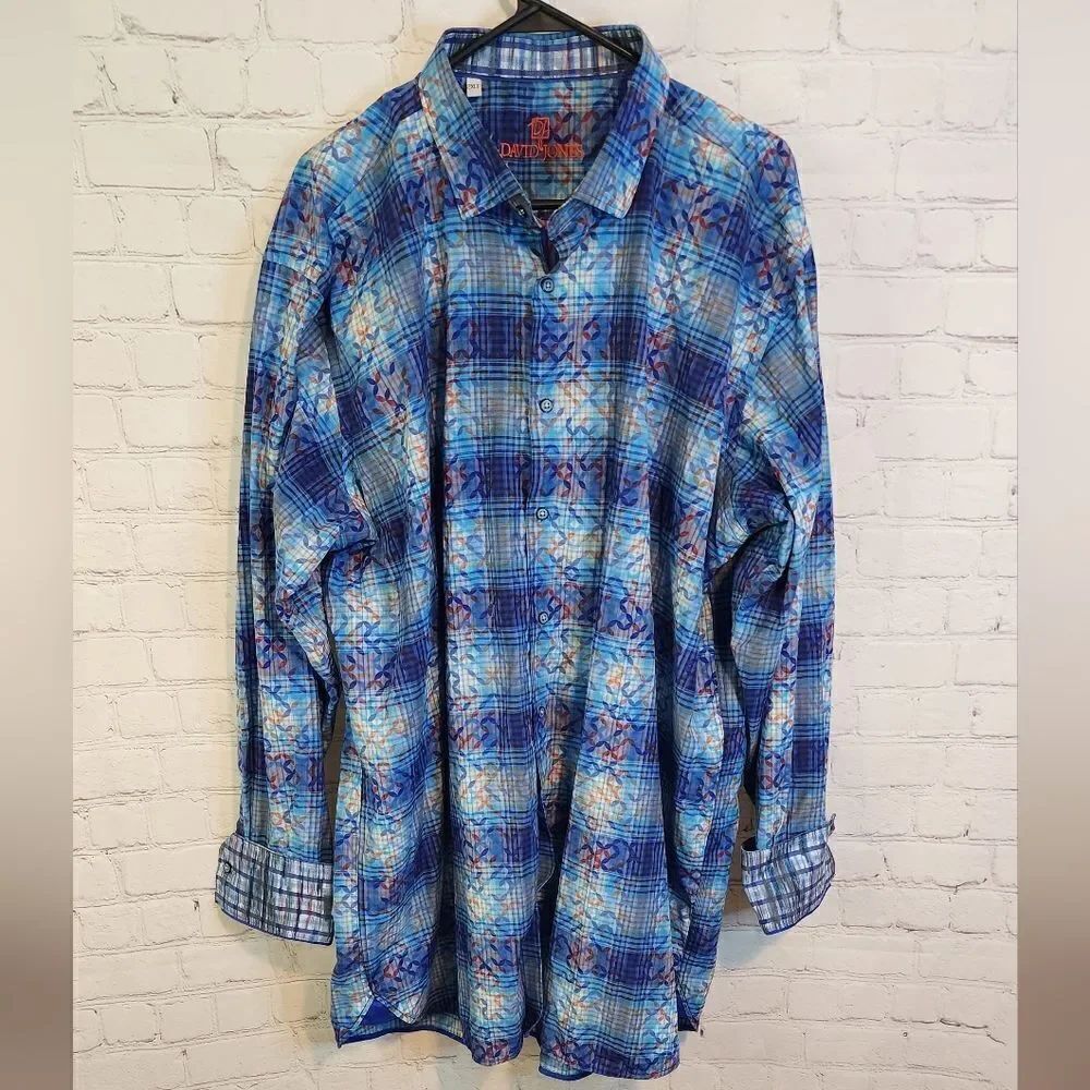 Men's David Jones longsleeve button-down shirt, size 2XLT